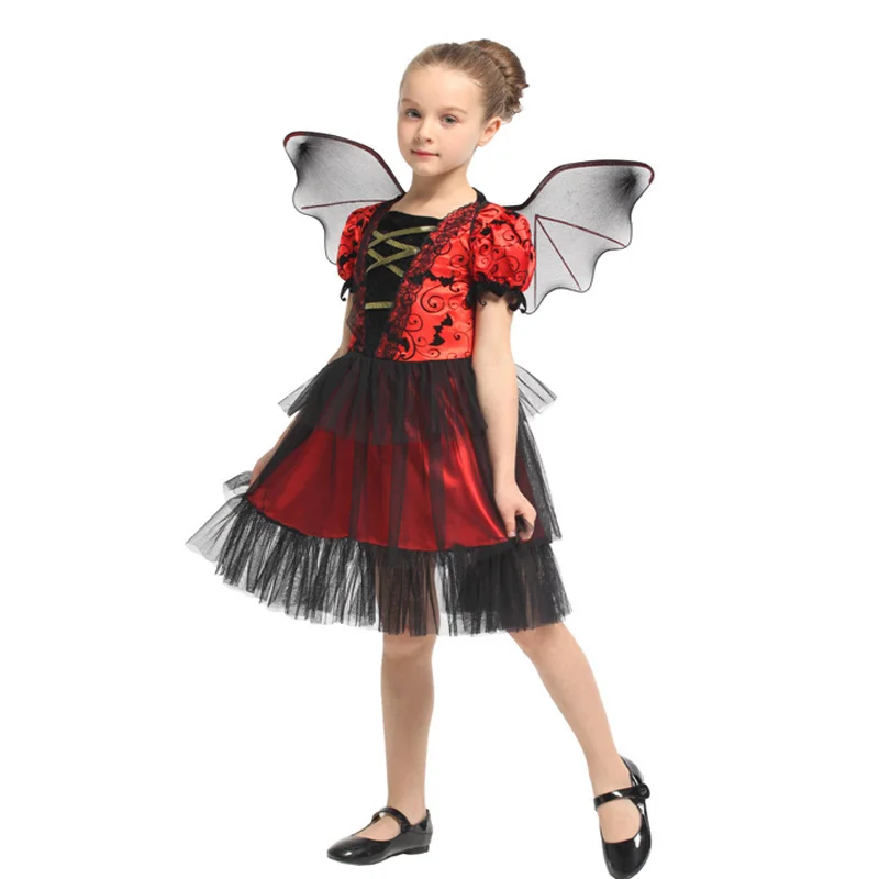 Костюм принцессы для косплея девочки с красной летучая мышь детская одежда