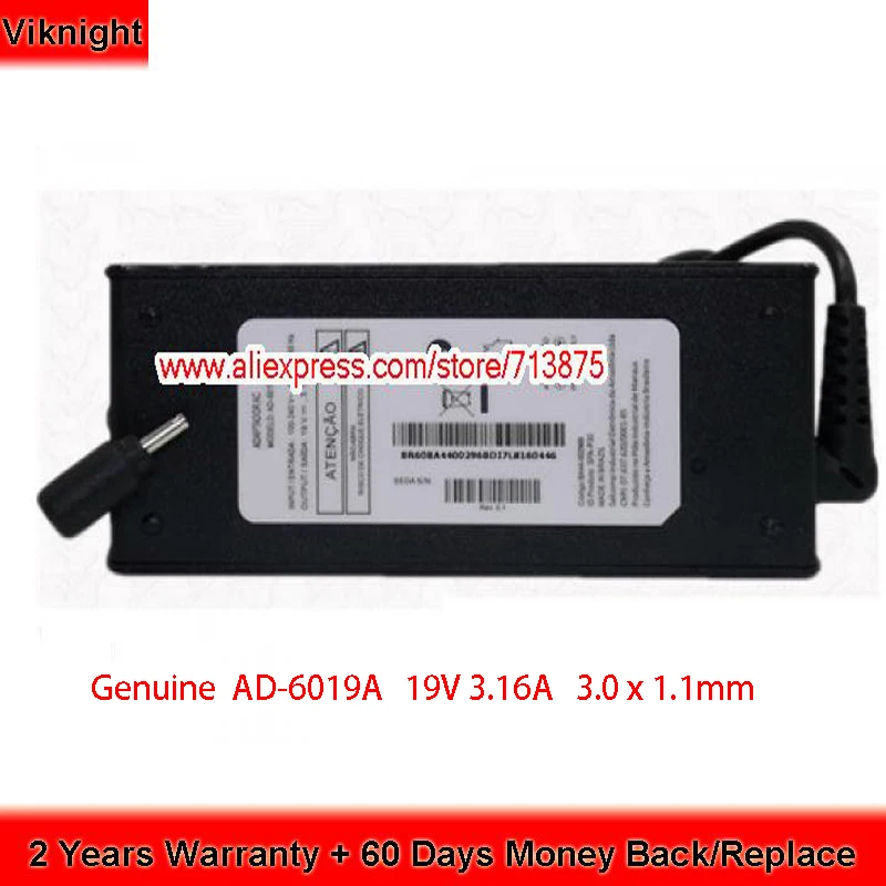 

Оригинальная Φ 19V 3.16A 3,0x1,1mm адаптер переменного тока для Samsung 550XTA 740U3E 730U3E 35X0AA 340XAA 55X0AA