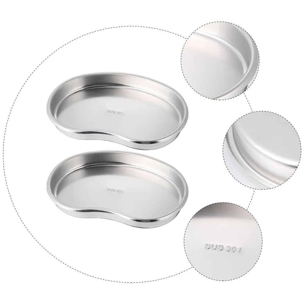 

2pcs Stainless Steel Tray Dentist Tray Instrument Supplies Tray for