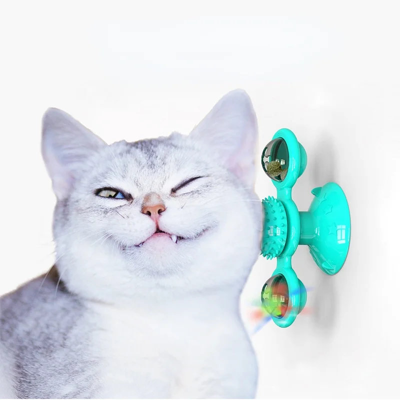 

Windmill Cat Toy Interactive Pet Toys for Cats Puzzle Cat Game Toy With Whirligig Turntable for Kitten Brush Teeth Pet Supplies