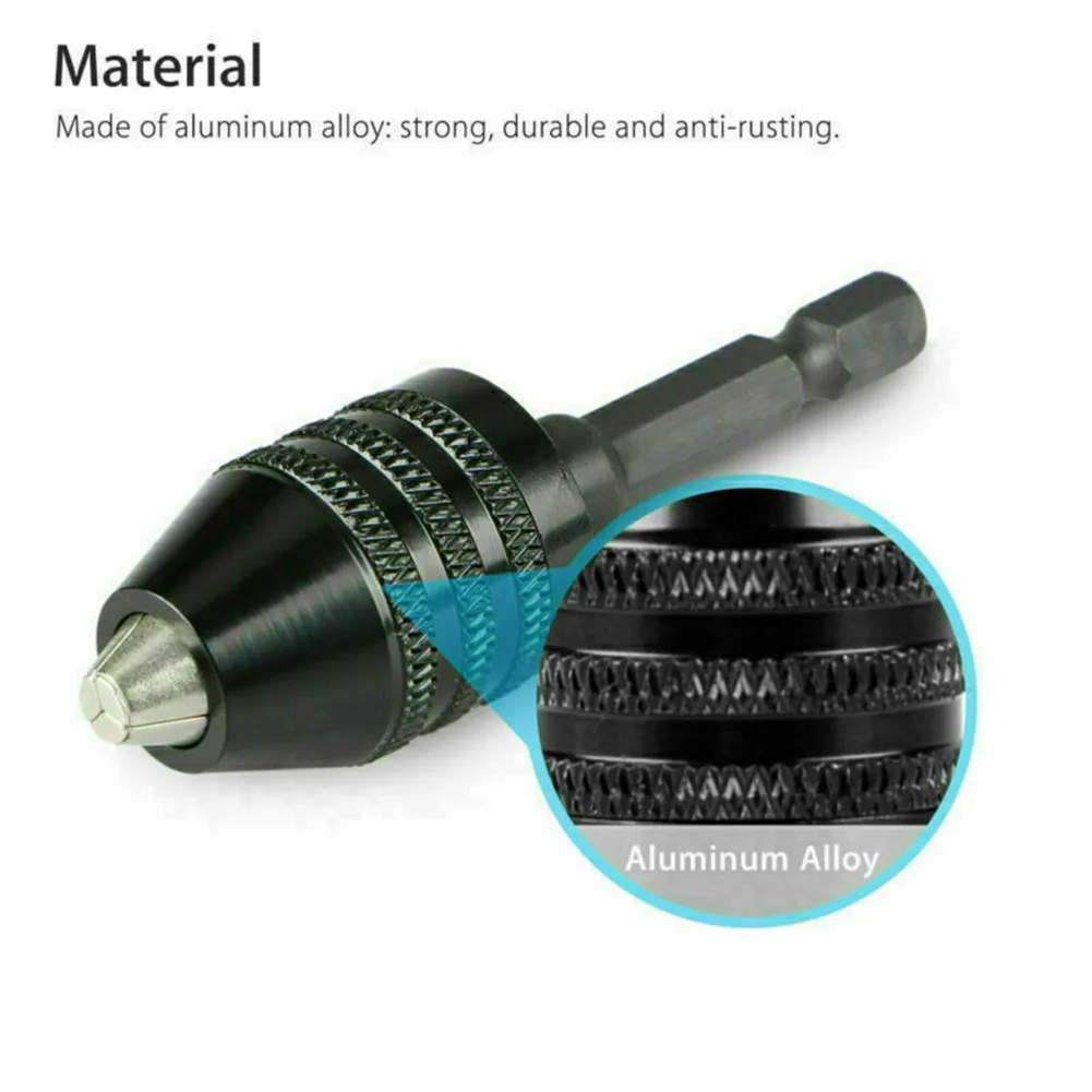 

Quick Change Drill Chuck Tool Quick Release Keyless Drill Chuck Rotary Tool Chuck 0.3-6.5mm 2pcs