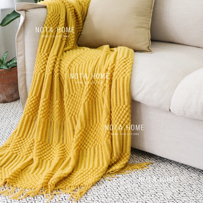 

Simple Softn Woven Throw Blanket Fashion Decor Bed Blankets Nordic Office Sofa Nap Cover Blankets Large Thick Fleece Bedspread