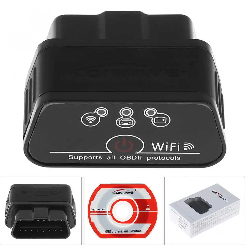 12V EML327 OBD2 Wifi V 1 5 автоматический Bluetooth адаптер диагностический сканер для IOS и Android