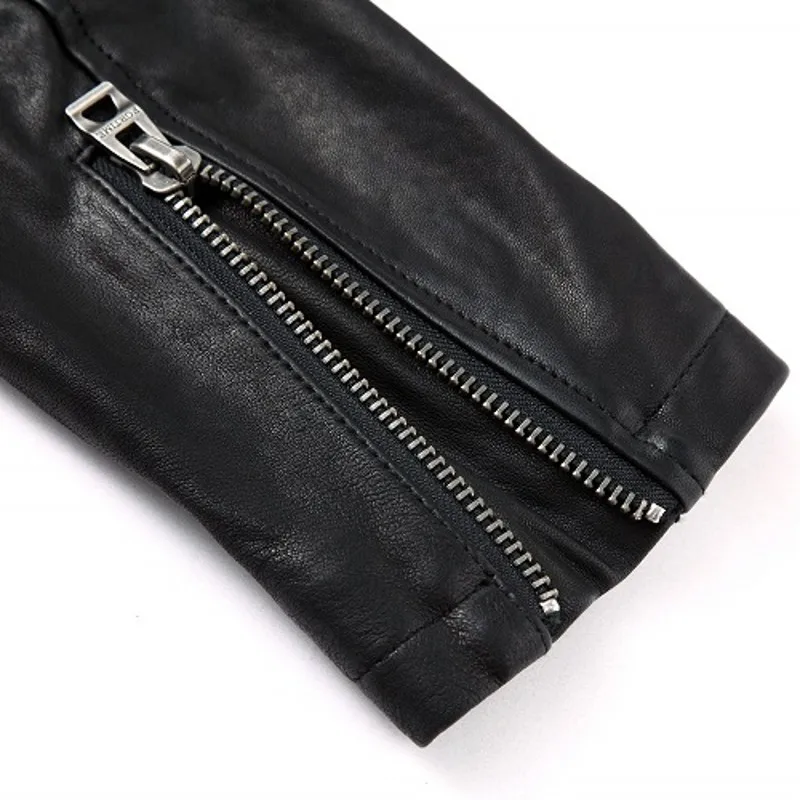 

Brand New Men Leather Jacket Genuine Real Sheepskin Goat Male Bomber Motorcycle Biker Coat Man Stand Collar Jackets Streetwear