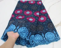 new arrival african cotton lace fabric for woman 2021 for party lace fabric blue lace matrial for nigarian 4439b