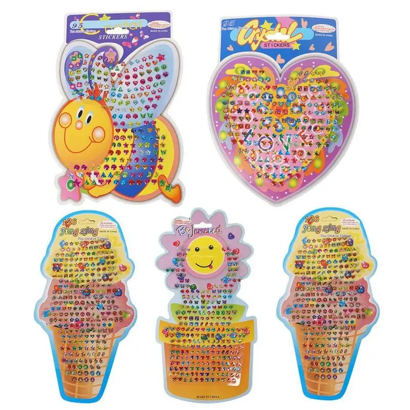 Трехмерные хрустальные Мультяшные наклейки с Луной звездой любовью DIY 3D милые