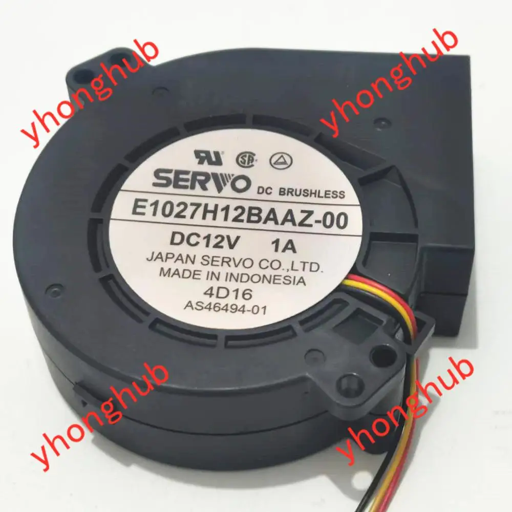 Сервопривода Японии E1027H12BAAZ 00 DC 12V 1A 97X97X27mm 3 жильный сервер центробежный