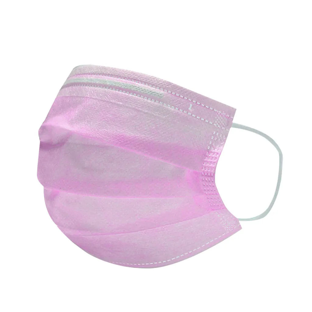 

50pcs In stock Disposable Mouth Face Masks Anti Pollution Dust Mouth Caps 3-Layer Meltblown Cloth Breathing Mask mondkapjes