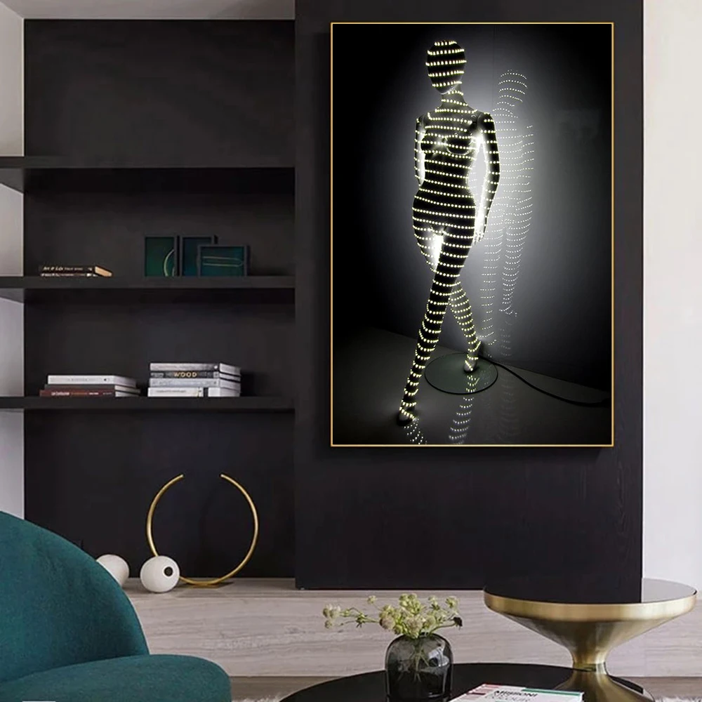 

Abstract Canvas Oil Painting Art Women Thought Walk Sculpture Posters Prints Statue Wall Pictures for Living Room Decor Cuadros