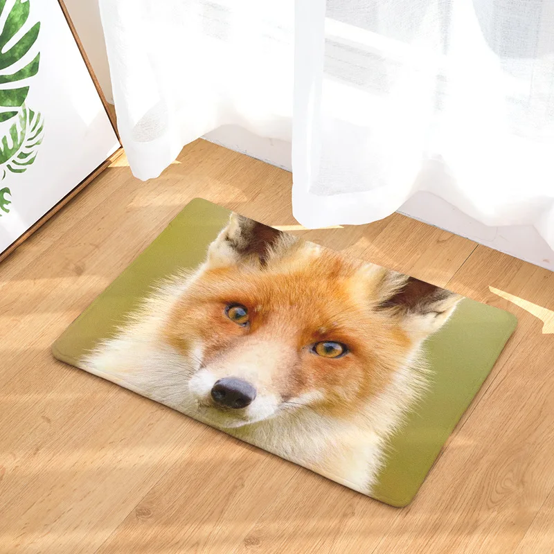 CAMMITEVER Fox печатный фланелевый коврик с животным принтом напольный ковер для