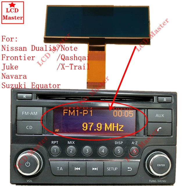 1pcs Car Radio LCD Display Screen for Nissan Qashqai X-Trail Frontier Note  Juke Dualis Navara Suzuki Equator Pixel Repair