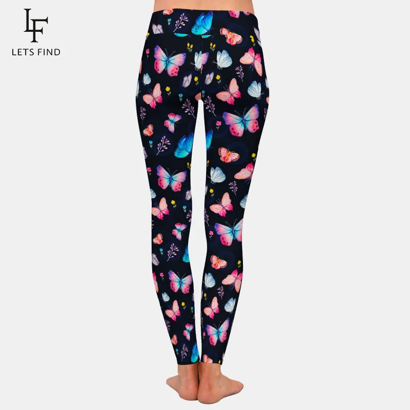LETSFIND 2020 красивые мягкие тонкие брюки в виде бабочек модные эластичные леггинсы с