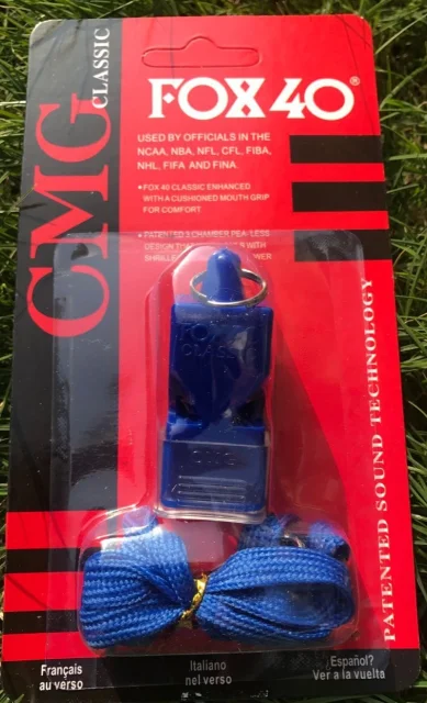 Классический свисток FOX40 12 шт./лот для рефери с CMG и шнурком в блистерной упаковке |