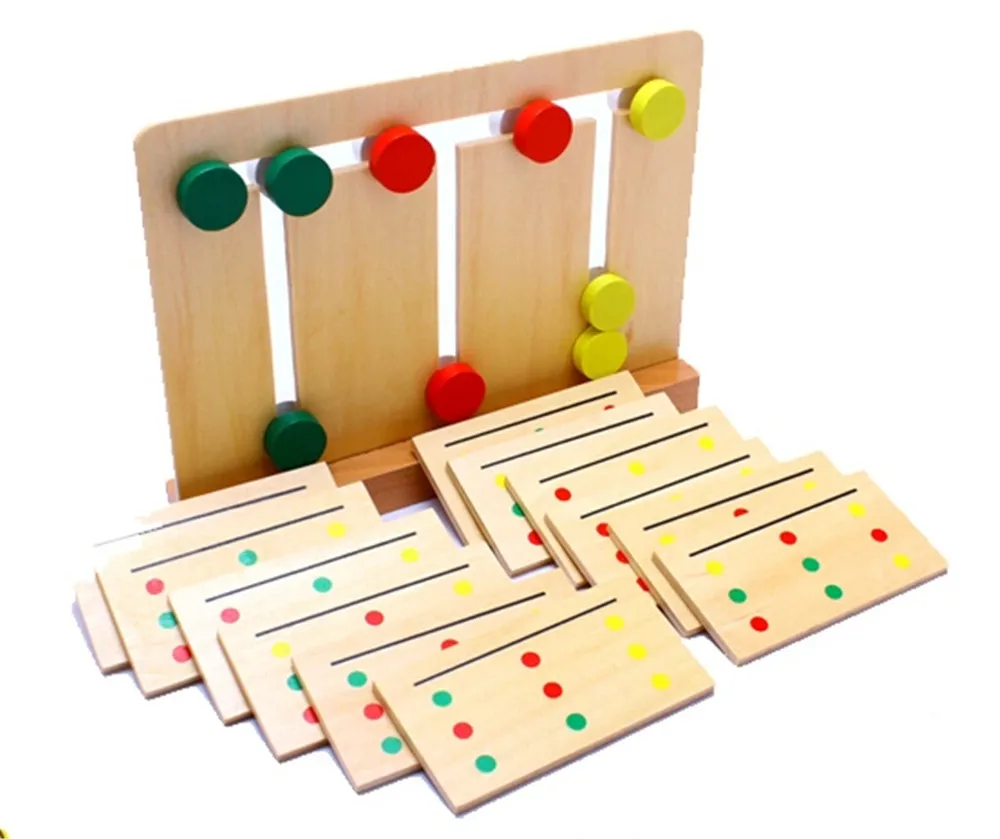 

Wooden Toy Teaching Baby Toy Montessori Early Educational Toys Three Color Sorting Array Game For Kids Puzzle Toys Preschool