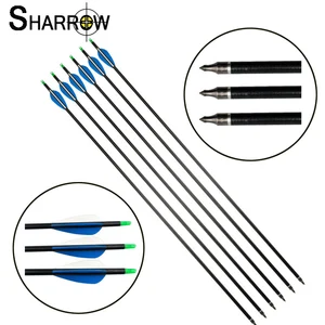 15pcs 31.5Inch Archery Fiberglass Arrow with 3"Rubber Feather OD8mm ID6mm for Recurve Compound Bow Shooting Hunting Accessories