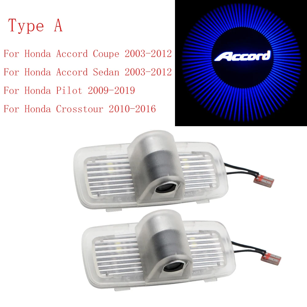 2pcs Car Door Light Accord Emblem For Honda Odyssey CR-Z Spirior Elysion Crosstour Style Insignia | Автомобили и мотоциклы