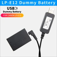 lp e12 dummy battery dr e12 power adapter for canon eos m m2 m10 m50 m100 m200 cameras 5v power supply usb cablebattery box