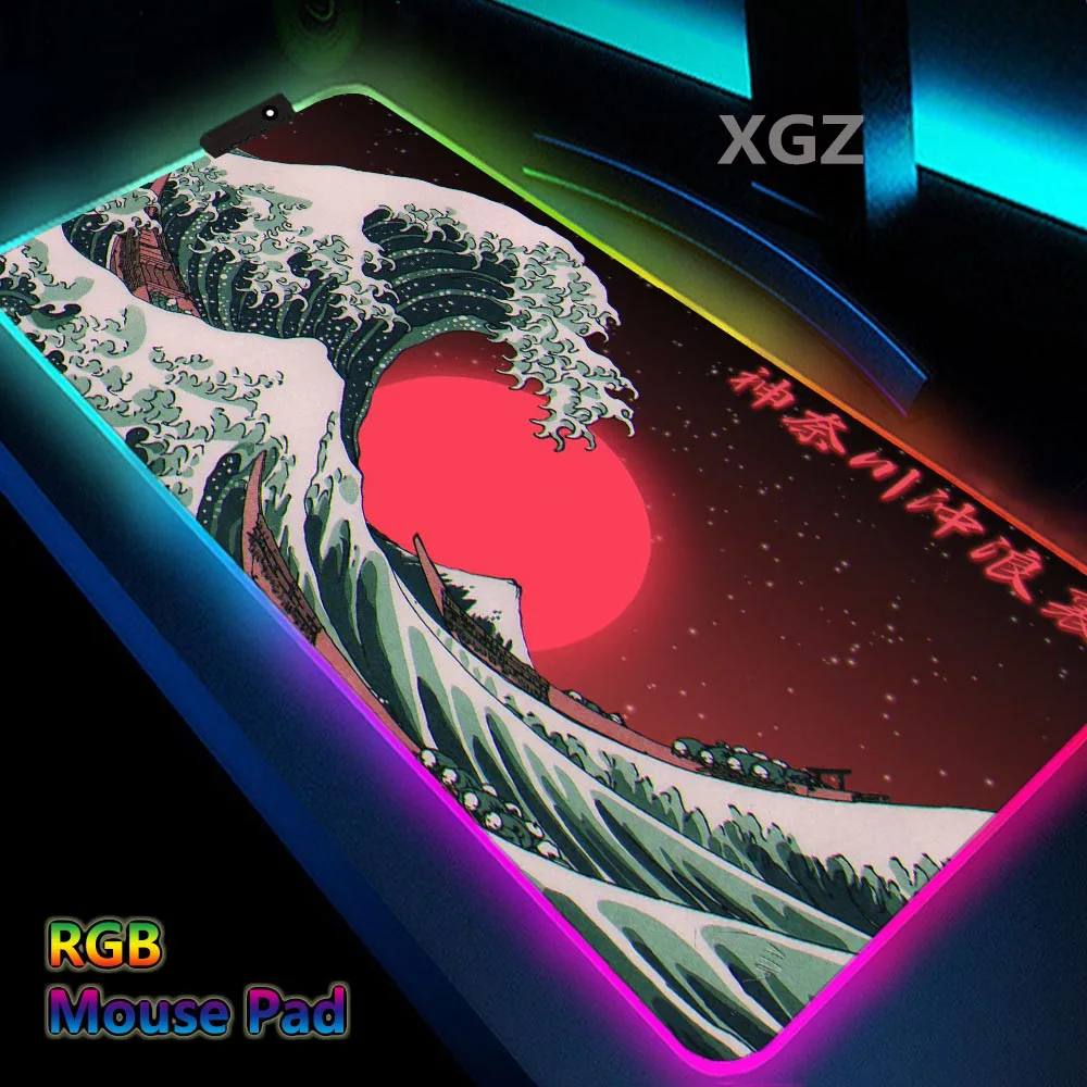 

Игровой коврик для клавиатуры и мыши с подсветкой для геймеров, светящийся Rgb Xxl коврик для мыши, большая подушка, Настольный коврик для уста...