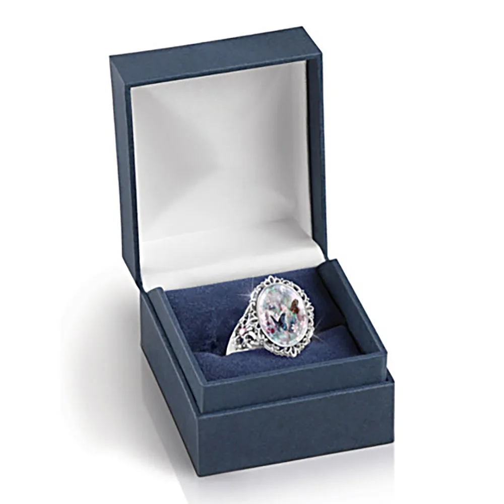 

Exquisite Women Ring Bright Zircon 3D Visual Multi-colored Butterfly and Flowers Anniversary Gift Punk Fancy Jewellery