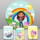 GFUITRR Gabby кукольный домик круглые Фото фоны для фотосъемки девочки на 1-й День рождения фотофоны детский душ круг фотореквизит