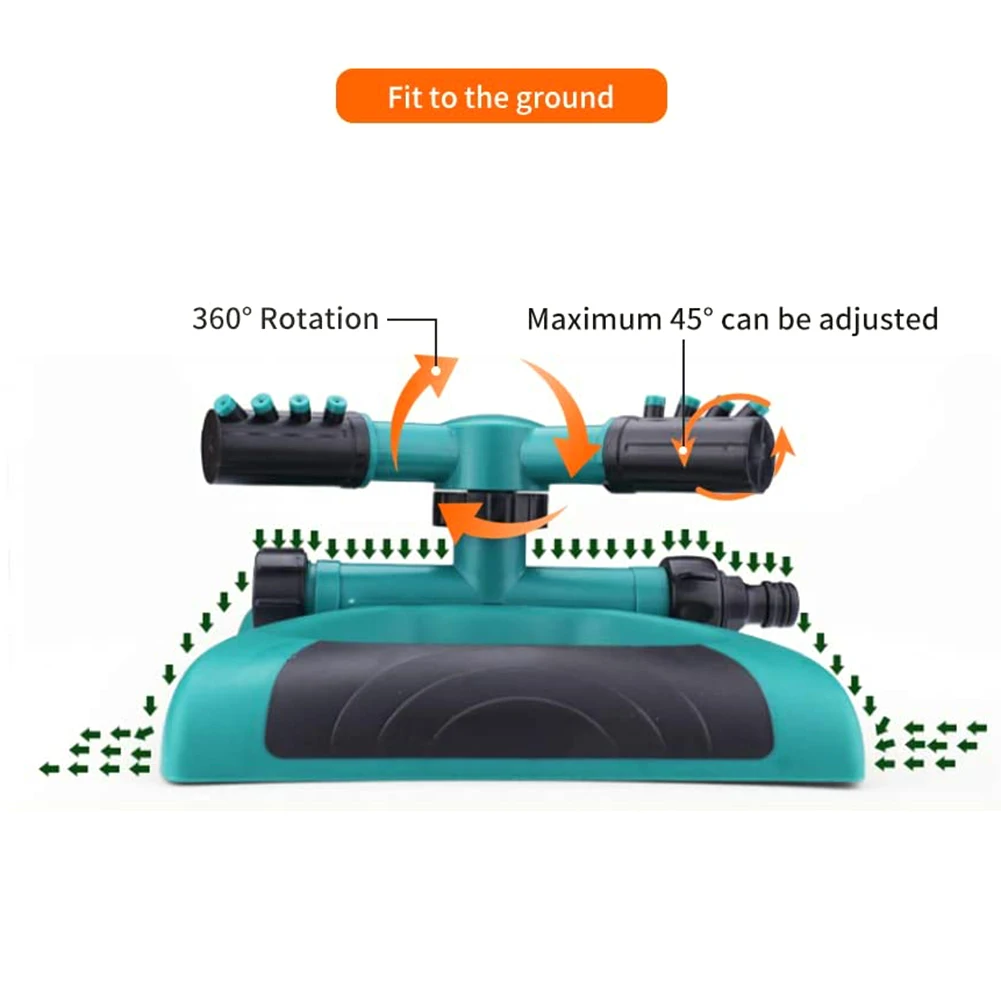

360 Rotating Grass Lawn Water Sprinkler 3 Arms Nozzles Garden Irrigation Tools Household Garden Farm Supplies Parts