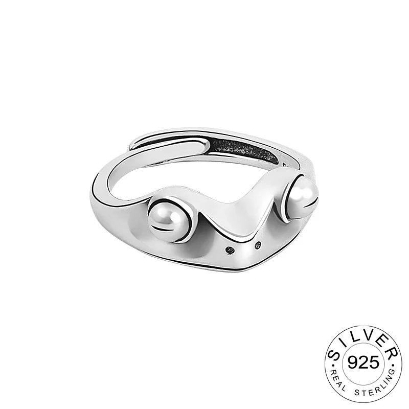 

Minimalist 925 Sterling Silver Rings for Women FashionFrog Vintage Irregular Geometric Birthday Party Jewelry Gifts