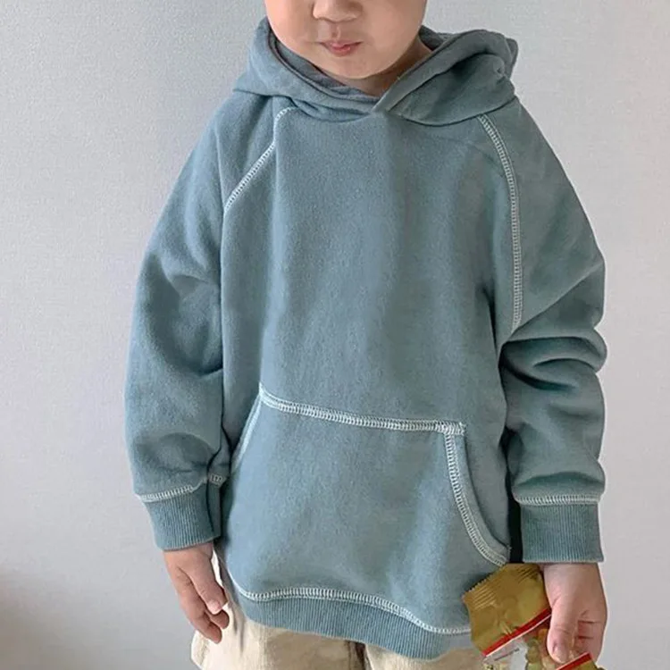 

Толстовки с капюшоном, однотонный пуловер с длинным рукавом, хлопковый новый модный Теплый Симпатичный простой удобный зимний осенний Детский унисекс