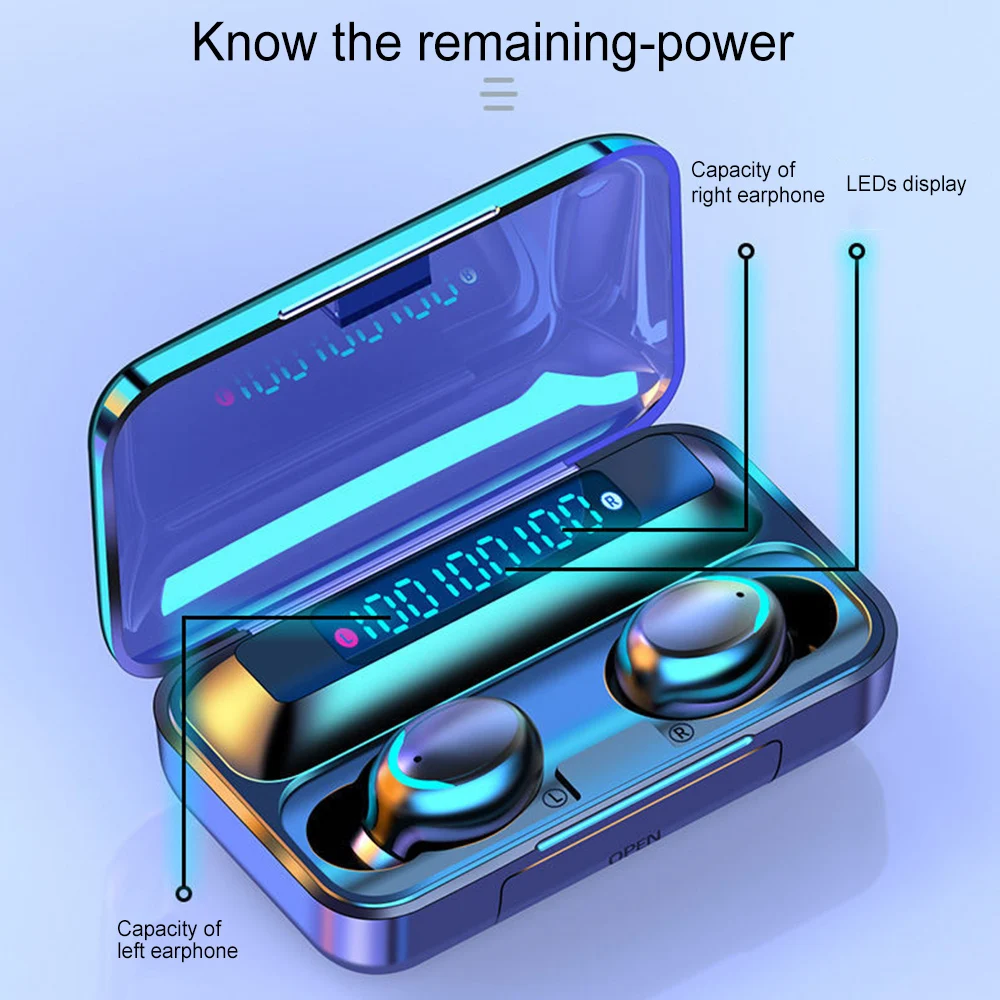 F9 Bluetooth наушники беспроводные стерео спортивные интеллектуальные с