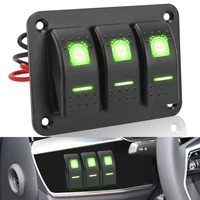overload protection dc 12v24v with icon sticker car truck marine ship circuit breaker onoff lights 3 gang rocker switch panel