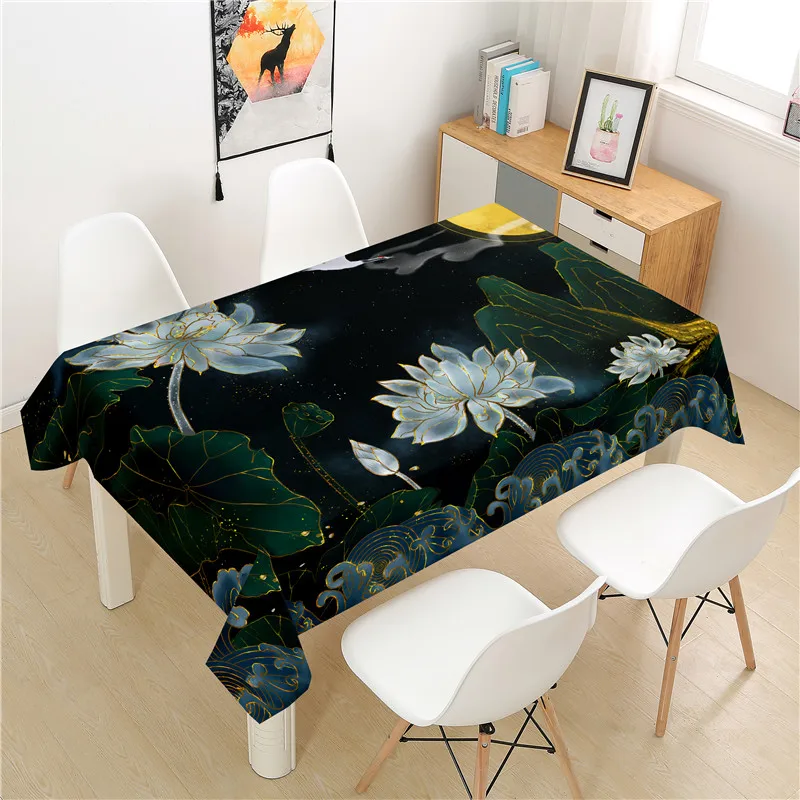 

Lotus Tablecloth polyester Hotel Picnic Table Rectangular Table Covers Home Dining Tea Table Decoration