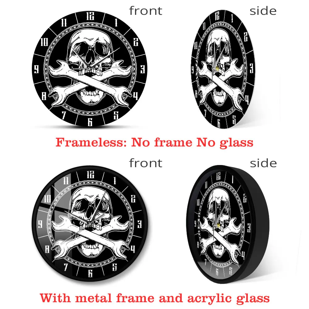 Декоративные настенные часы со стикерами смерти черепами и крестиками с принтом