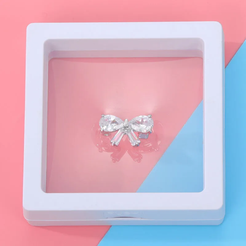 Циркониевая маленькая милая брошь с бантом из нержавеющей стали модные