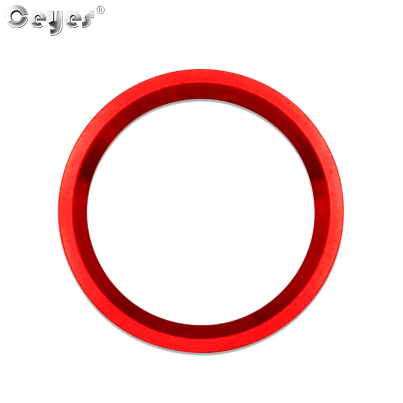 Red Ring Cover Ceyes наклейки для стайлинга автомобилей для Audi A5 A7 Q3 Q5 Q7 8R A4 B9 Авто Start Stop стильная кнопка Зажигания для автомобиля кольцо чехлы чехол Круг Аксессуары - Название цвета: Red Ring Cover
