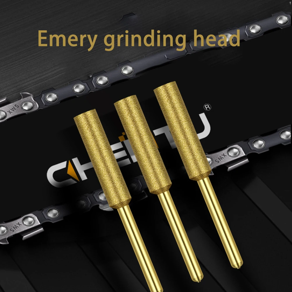 

15pcs Stone File Diamond Coated Cylindrical Burr Chainsaw Sharpener Gold Stone File Chain Saw Sharpening Carving Grinding Tools