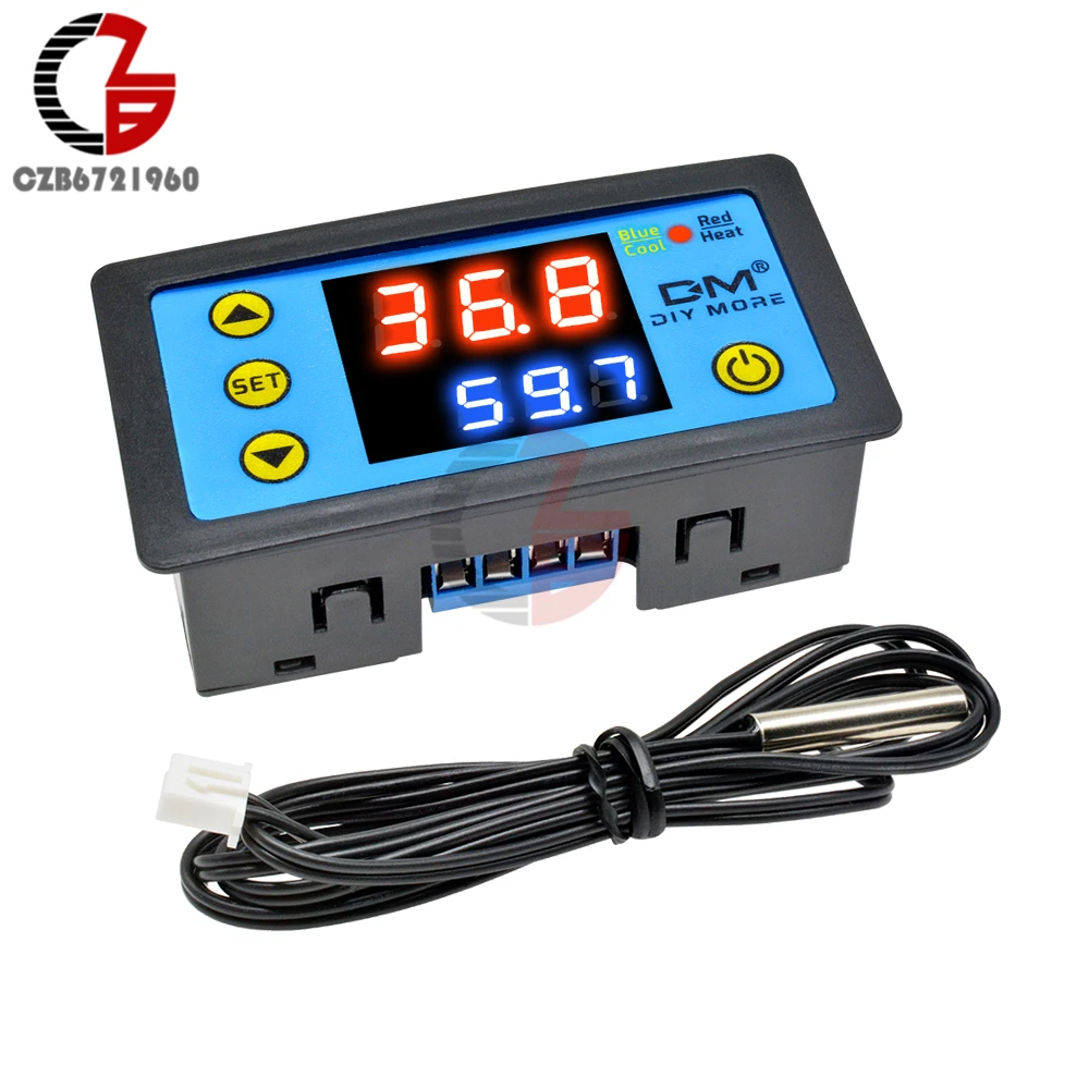 110V 220V 12V C/F цифровой регулятор температуры Термостат Термометр для внутреннего и наружного инкубатора регулятор задержки нагрева охлаждения