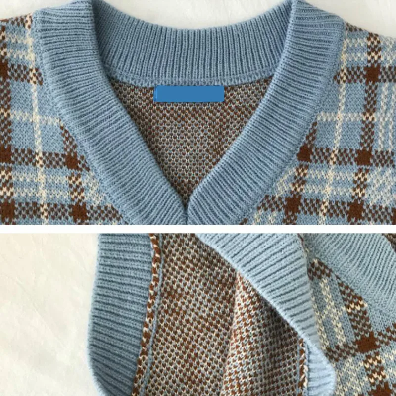 Женский винтажный клетчатый жилет в стиле Харадзюку стильная уличная одежда