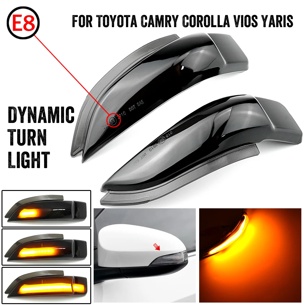 

LED Dynamic Turn Signal Light Sequential Blinker For Toyota Corolla Camry Prius Vios CHR Yaris Venza Avalon Altis Scion iM