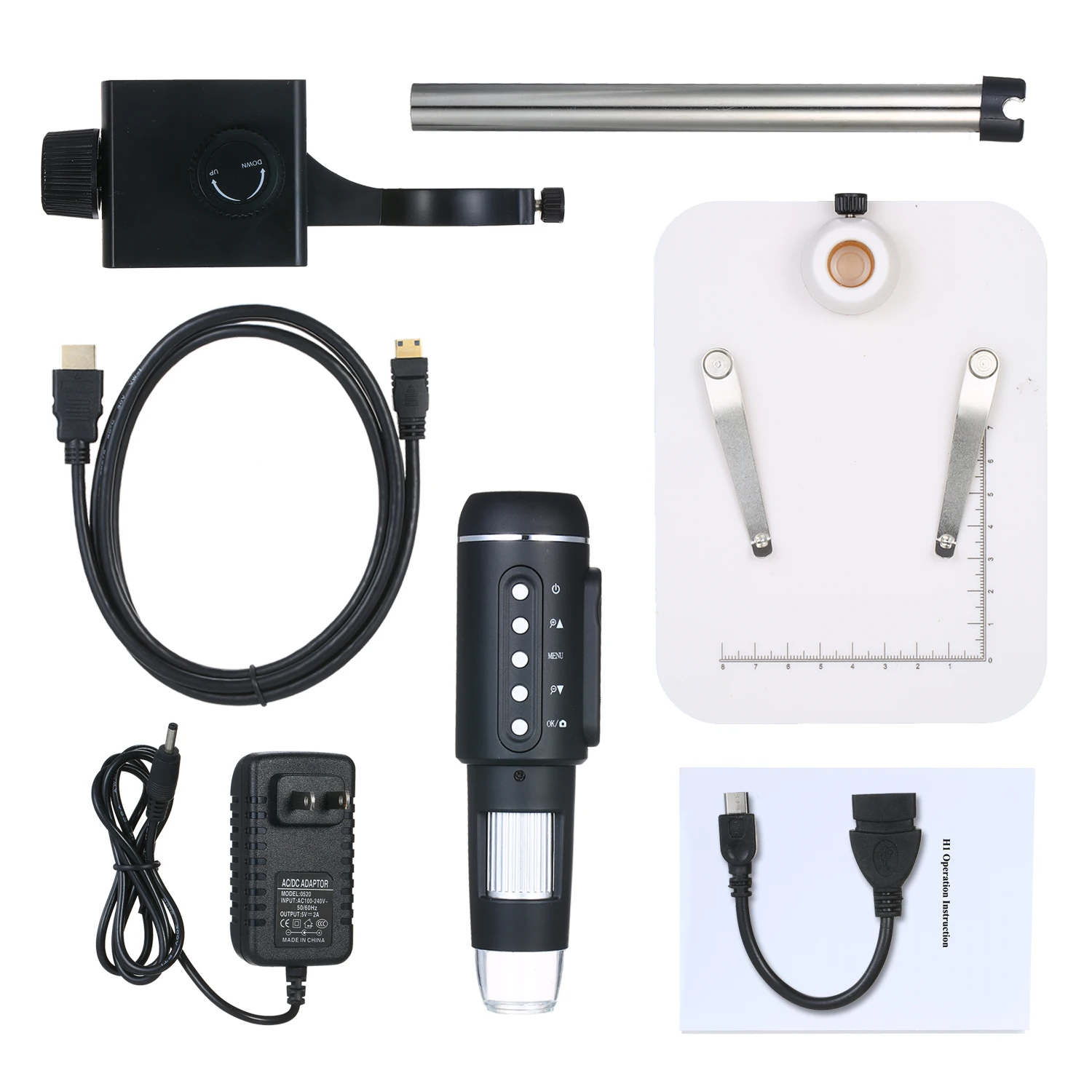 1000X цифровой 5MP HD1080P Регулируемая яркость 8LED светильник HDMI микроскоп Камера Лупа с