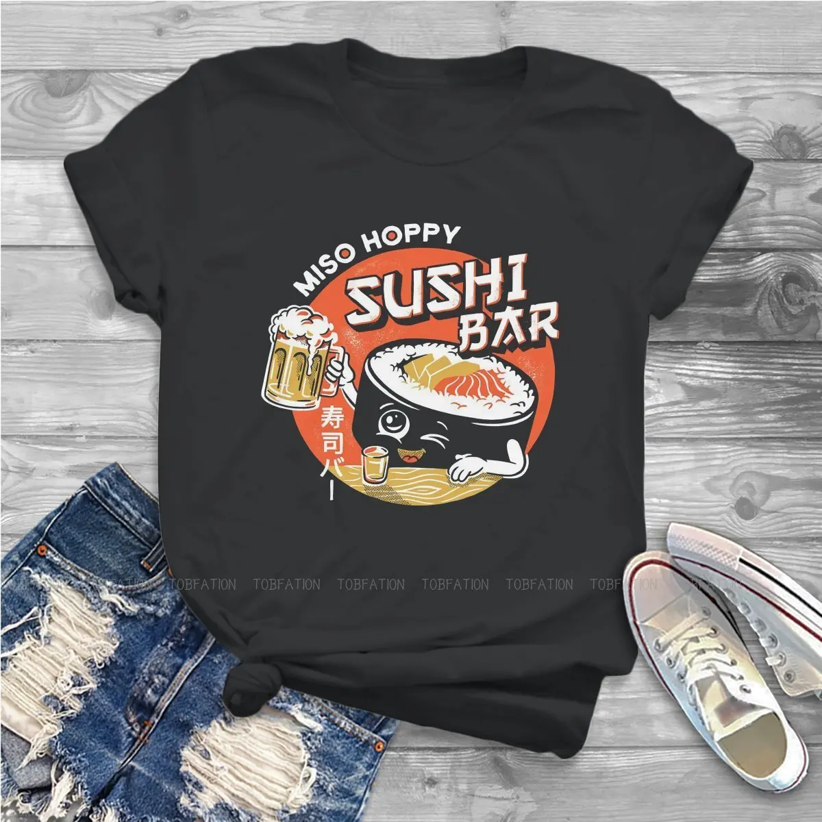 

Bar Women Clothes SUSHI Kawaii Food T-shirt Harajuku Vintage Female Clothing