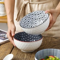 northern europe wind bowl inch glaze down painted pottery porcelain tableware household ramen restaurant soup ceramic bowls