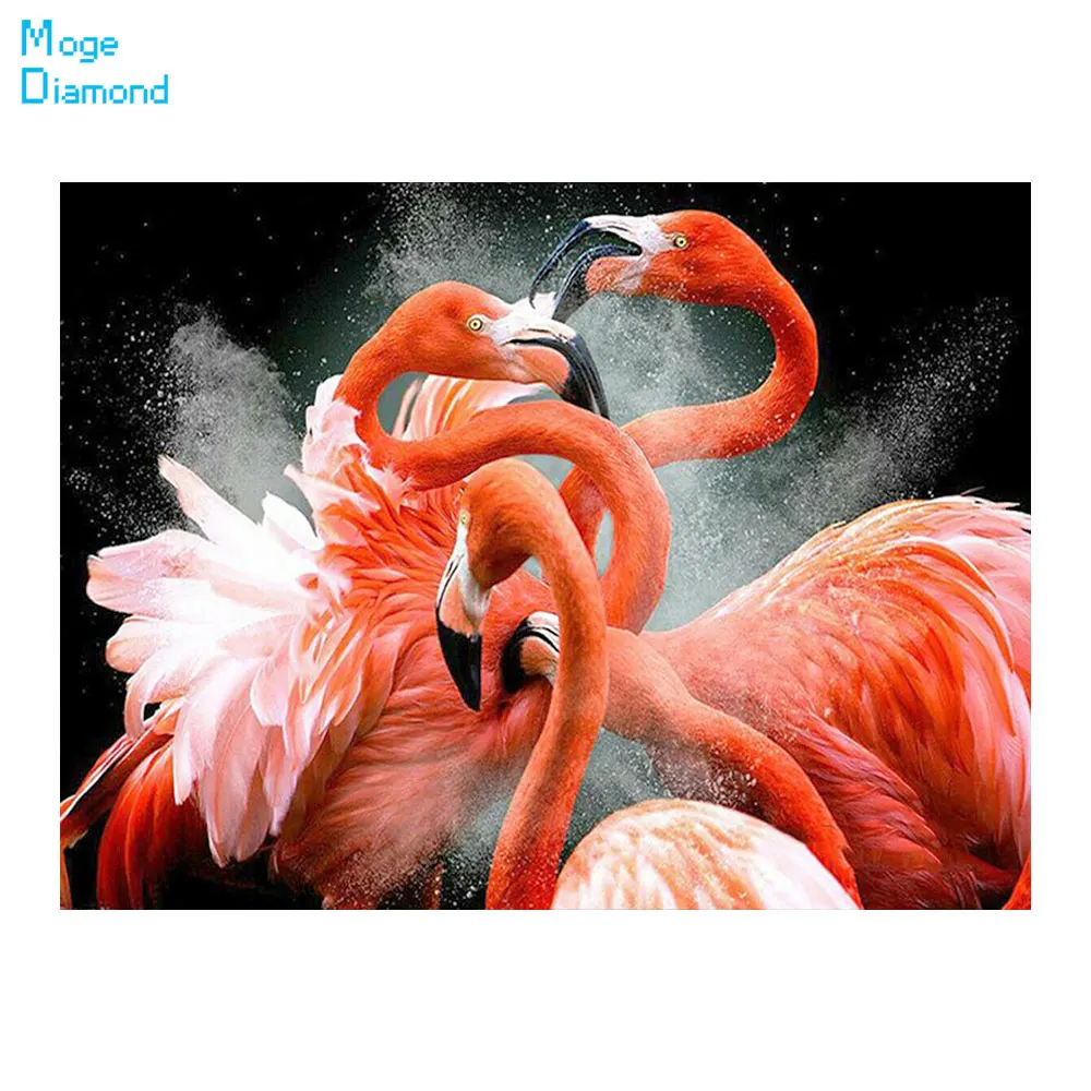 

Three Flamingos Diamond Painting Round Full Drill Nouveaute DIY Needlework Mosaic Embroidery 5D Cross Stitch Animal Picture