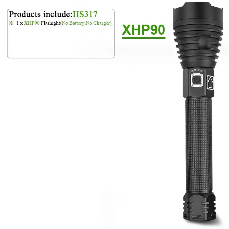 HS317A1 Супер яркие люменов xhp90 перезаряжаемые фонарики факелы zoom usb фонарик XHP70 фонарь светодиодный ручной фонарь 26650 или 18650 - Испускаемый цвет: HS317A1