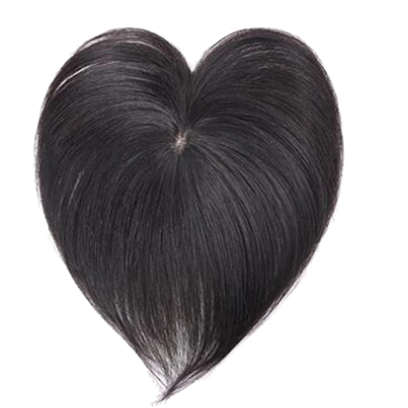 

Human Hair Topper Wig with Bangs Increase the Amount of Hair on the Top of the Head to Cover the White Hair Hairpiece