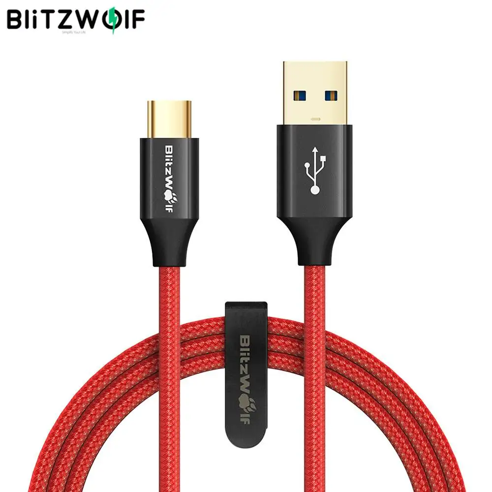 Кабель для передачи данных BlitzWolf USB Type-C 1 8 м/6 футов нерушимый мобильный телефон