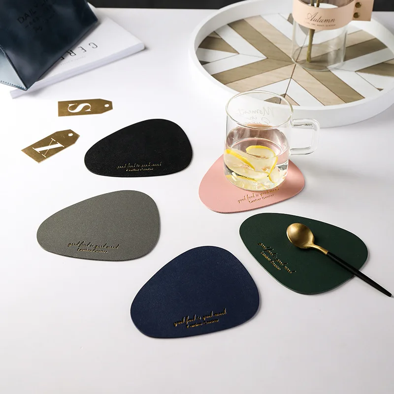 

5 Color 8PCS Cup Mat Set Tableware Pad Placemat PU Leather Table Mat Heat Insulation Non-Slip Placemats Bowl Coaster Kitchen