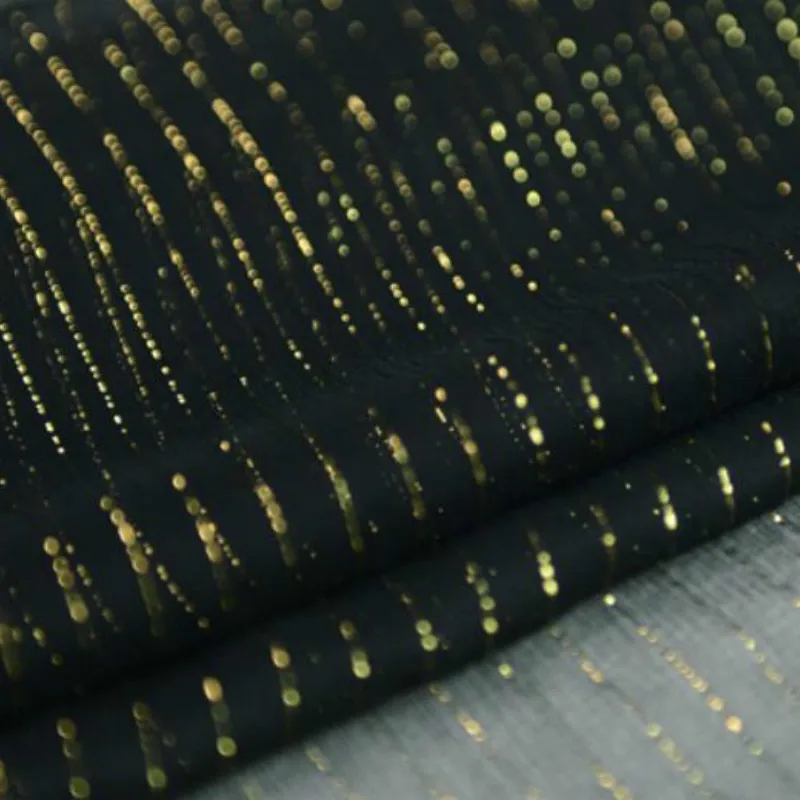 Шелковый жоржет шифон мерцание металлик жаккардовые блестящего шелка ткань для