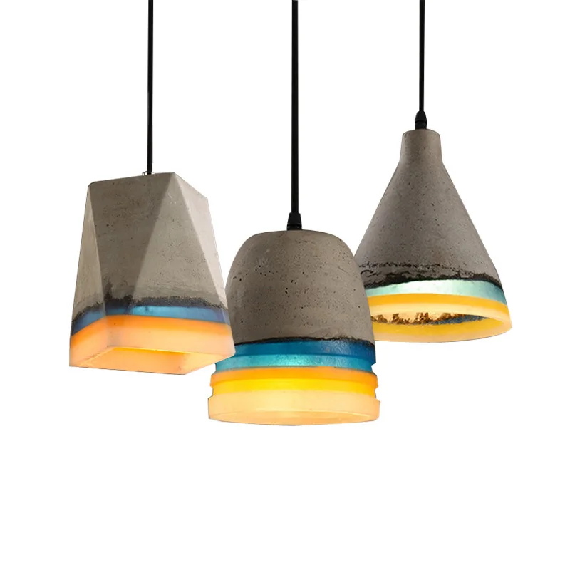 

Vintage Cement Resin Pendant Lights Industrial Decor Led Hanging Lamp Retro Hanglamp for Kitchen Indoor Light Fixtures Luminaria