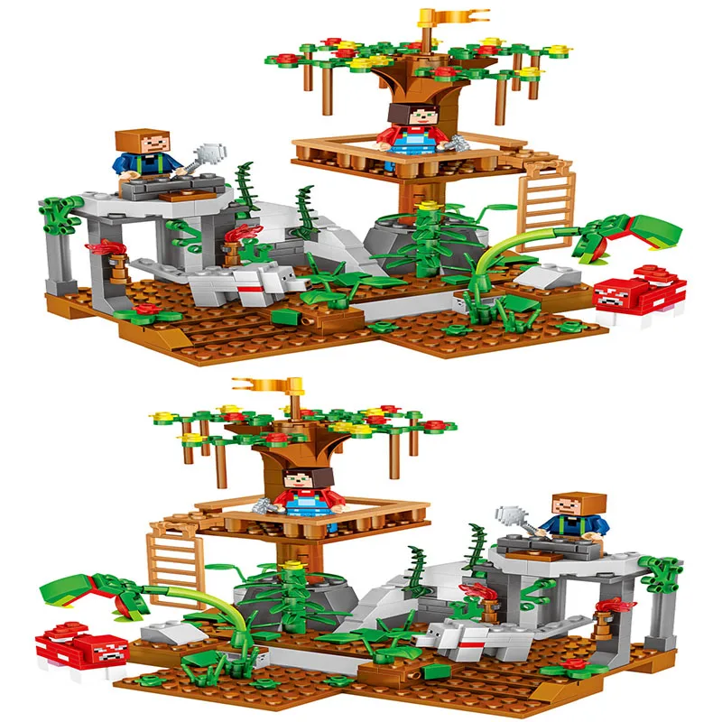 252 шт my world building block city ruin tree персонажи неполный рабочий день legoing игрушки для