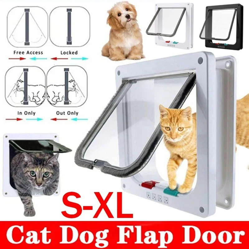 

Cat Door Cat Hatch Door for Animals Cat House for Dogs for Plastic Outdoor Pet Gate Doors for Dogs Cat Flap Suitable Window Wall