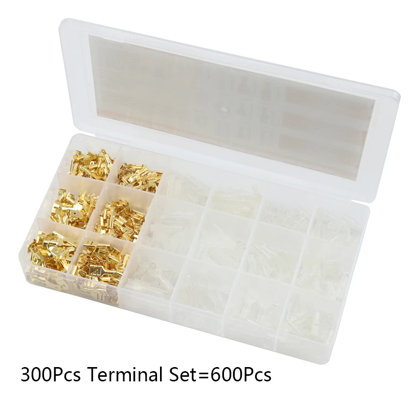 300Pcs Terminal Yalku обжимной инструмент 300 шт. РАЗЪЕМ Обжимные Щипцы провода 0,5-1,5 мм2 Alicate обжимной разъем Ручной инструмент - Цвет: 300Pcs Terminal
